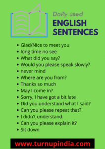 100 Daily used English sentences in Hindi - रोज इस्तेमाल होने वाले ...