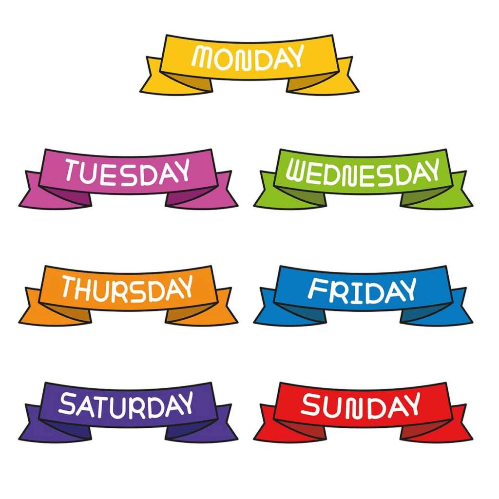 7 Week Days Name In English Hindi Marathi Tamil Telugu