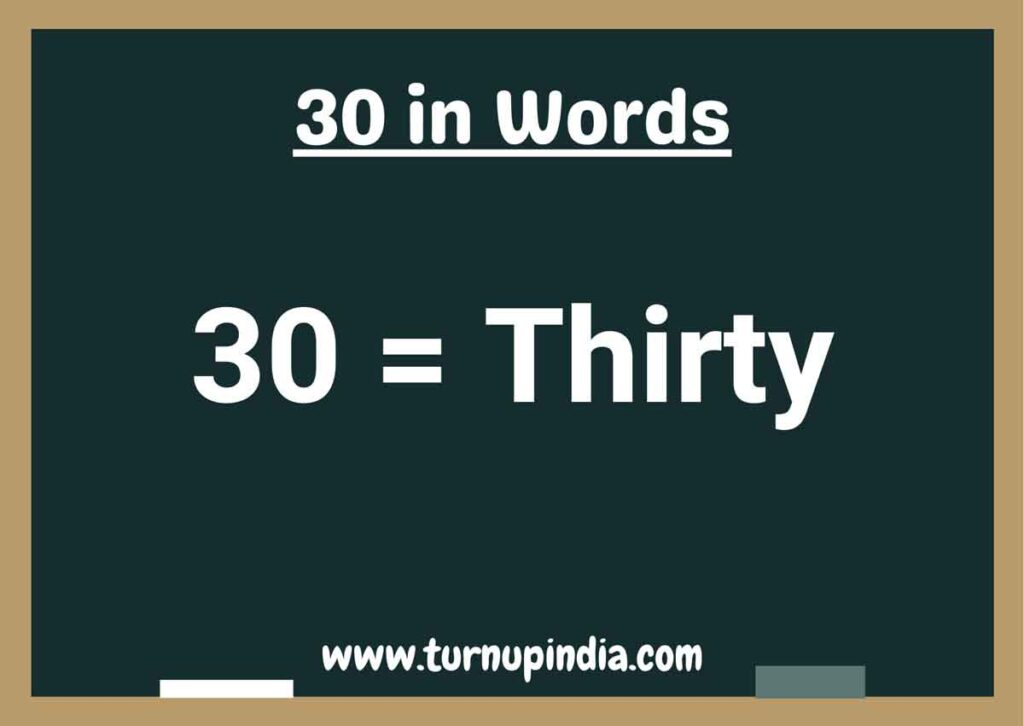 30 in Words