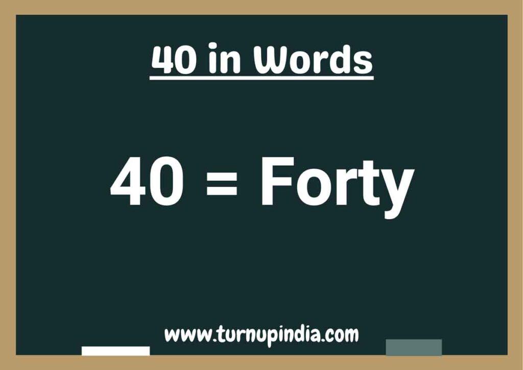 40 in Words