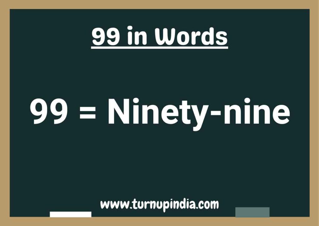 99 in Words