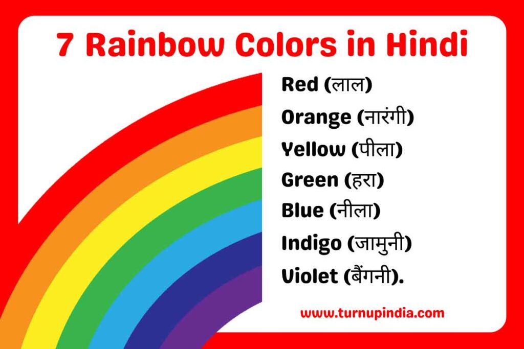 Rainbow Colors in Hindi