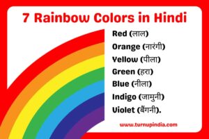 Read more about the article 7 Rainbow Colors in Hindi and English | Indradhanush ke Rang